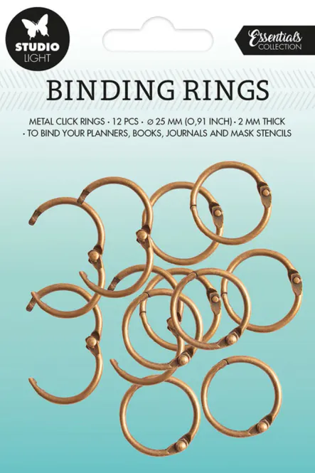 Hovedbilde Studio Light - Binding Rings - 25 mm - 12 Stk - Old Gold