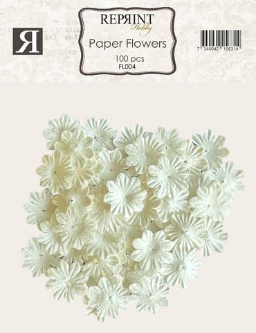 Hovedbilde Reprint - FL004 - Mini Paper Flowers - 20mm - Hvit - 100stk