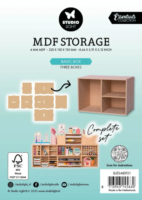 Studio Light - MDF Storage - Basic Box - Three Boxes