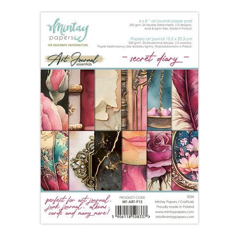 Hovedbilde Mintay - 6x8 paper pad - Art journal - P13 - Secret Diary