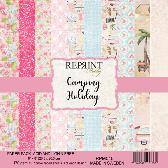 Hovedbilde Reprint - 8x8 - RPM045 - Camping Holiday Paper Pack