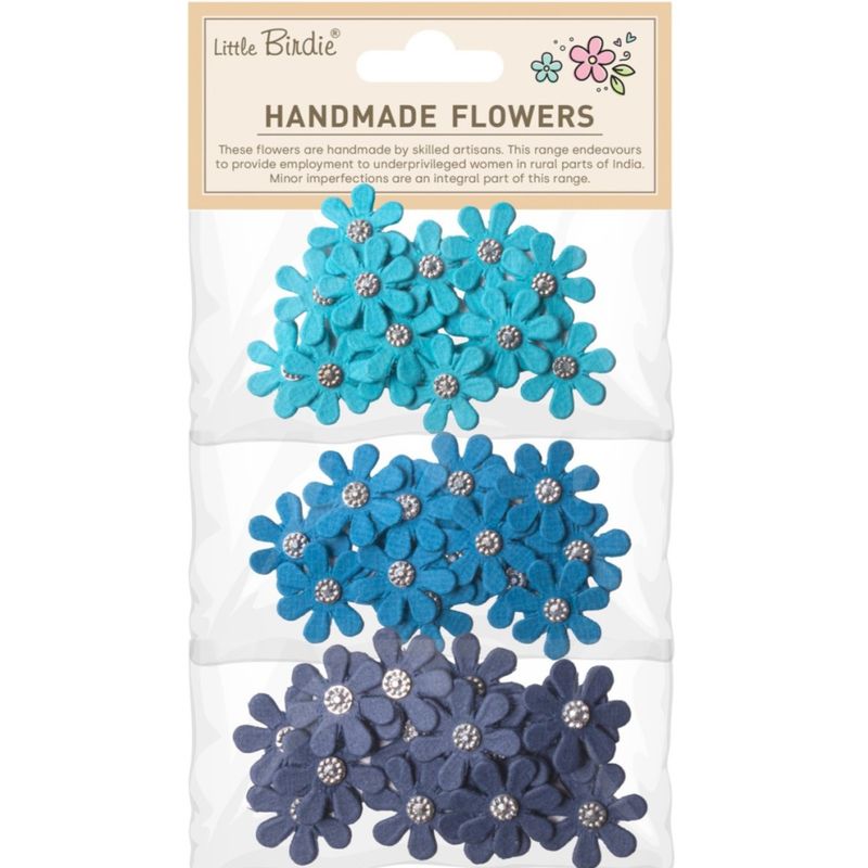 Little Birdie - Handmade Flowers - Luna - Blue Sky - 45 stk