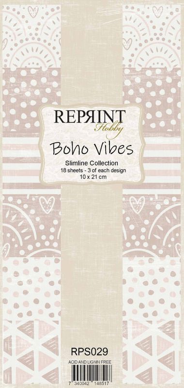 Reprint - Slimline Paper Pack - RPS029 - Boho Vibes