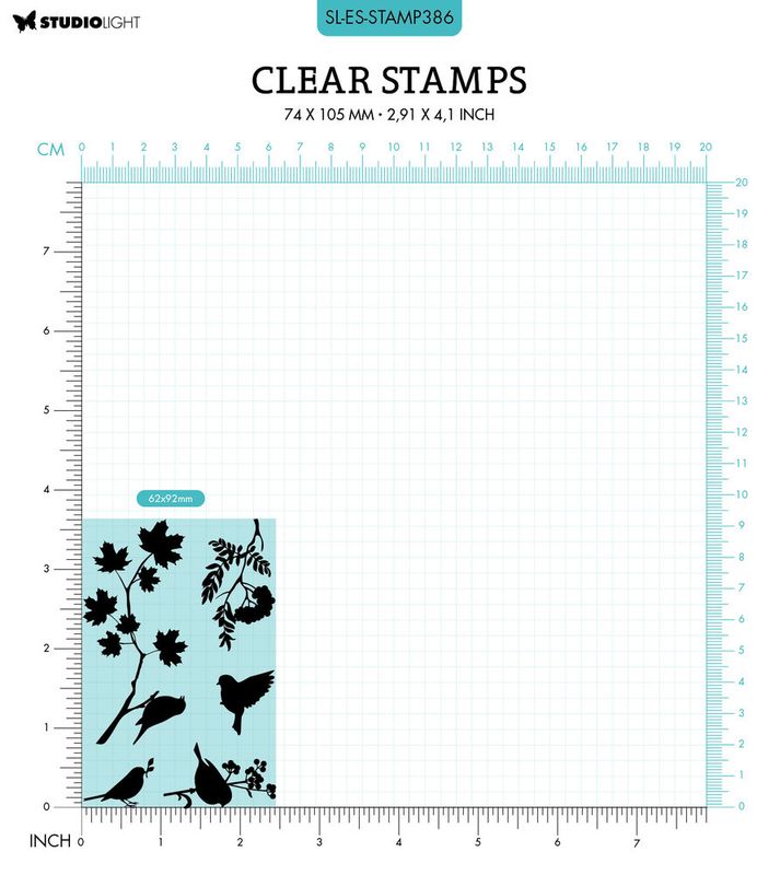  Studio Light - 386 - Essentials Clear Stamps - Branch Bird