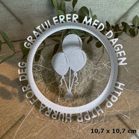 Hovedbilde Papirdesign - Dies - PD 1438 - Hurra og gratulerer (sirkel)