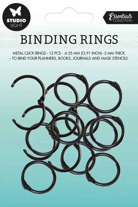 Hovedbilde Studio Light - Binding Rings - 25 mm - 12 Stk - Black