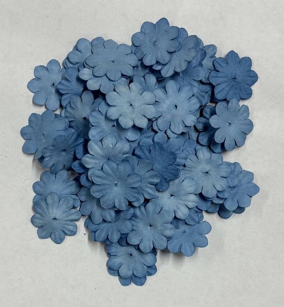 Reprint - FL014 - Mini Paper Flowers - 20mm - Dusty Blue - 100stk