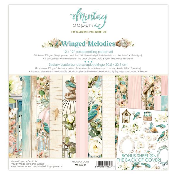 Mintay - MEL - 12x12 Paper Set - Winged Melodies