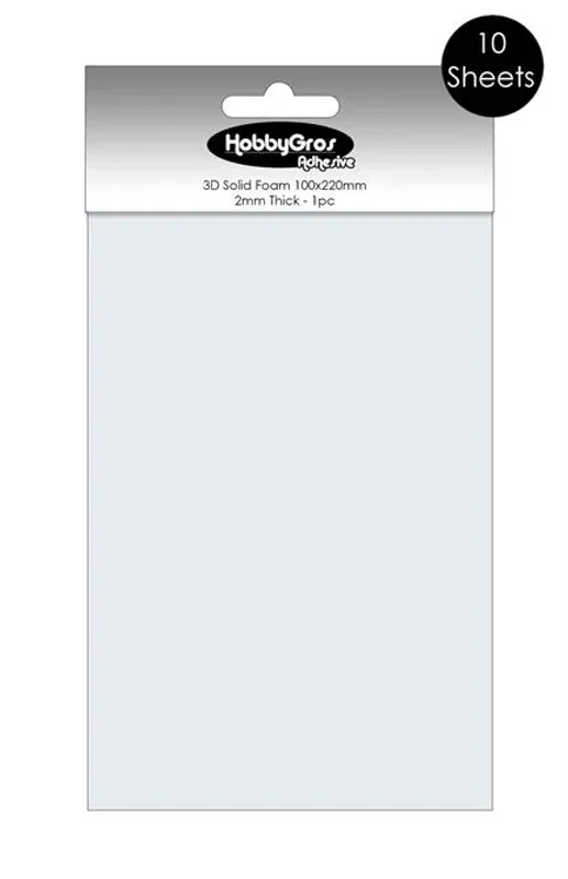 HobbyGros - 3D Foam - Solid Sheet - 10cm x 22cm - h: 2 mm