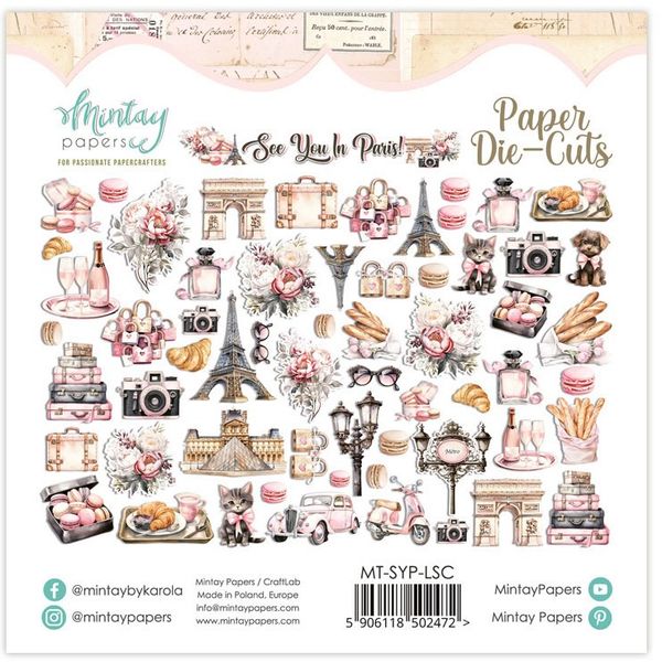 Mintay - SYP - See You In Paris - Paper Die-Cuts - 60 pcs
