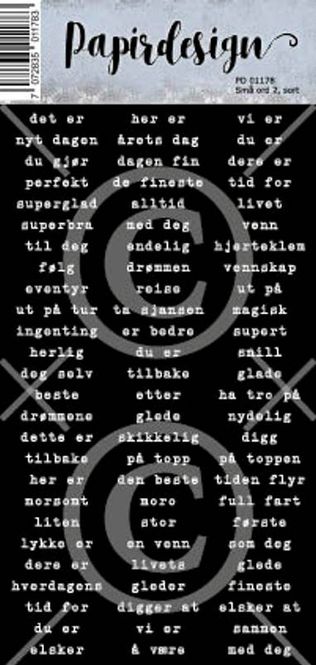 Hovedbilde Papirdesign - Klistremerker - 01178 - Små ord 2, sort