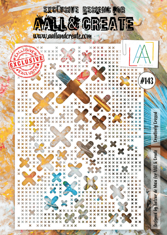 AALL & Create - #143 - A4 Stencil - Creatively Crossed