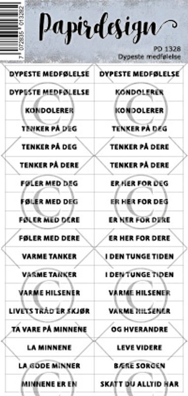 Papirdesign - Klistremerker - 1328 - Dypeste medfølelse