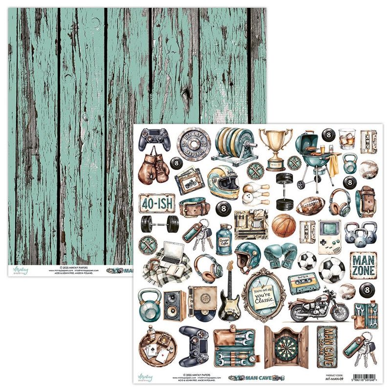 Mintay - MAN - 12x12 - Man Cave - 09 Die-Cut sheet