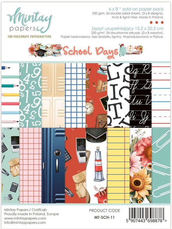 Mintay - SCH - 6x8 Add on Paper Pack - School Days