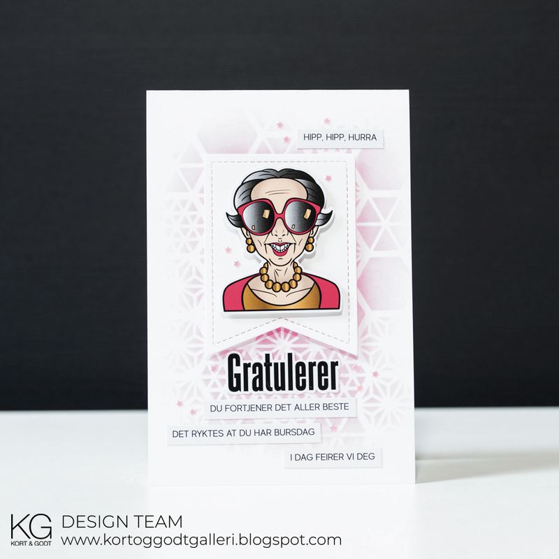 Kort & Godt - Stickers - ST1001 - Gratulerer -Sort tekst på hvit