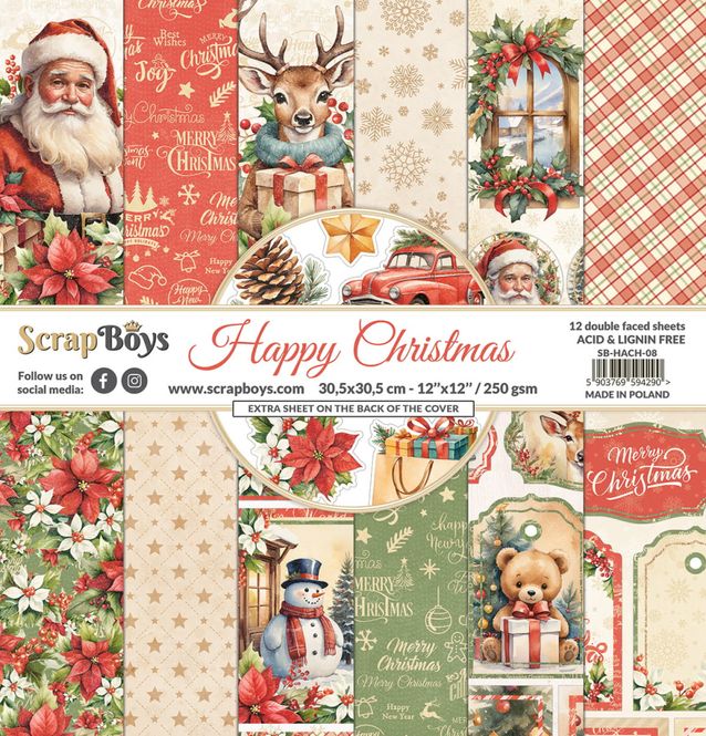 Hovedbilde ScrapBoys - Happy Christmas - 12x12 - Paper Pack