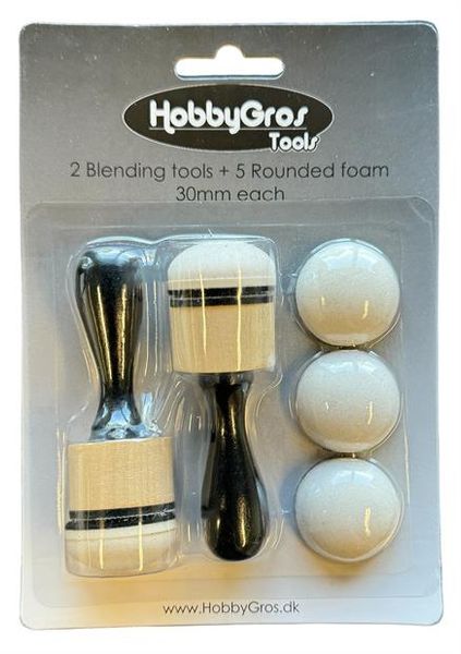 HobbyGros - 010 - Blending Tools + Domed rounded foam - 30 mm i diameter