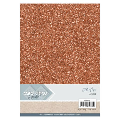 Hovedbilde Find it - Card Deco - A4 - Glitter Paper - 011 - Copper - 6pk