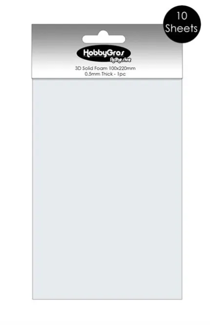Hovedbilde HobbyGros - 3D Foam - Solid Sheet - 10cm x 22cm - h: 0,5 mm