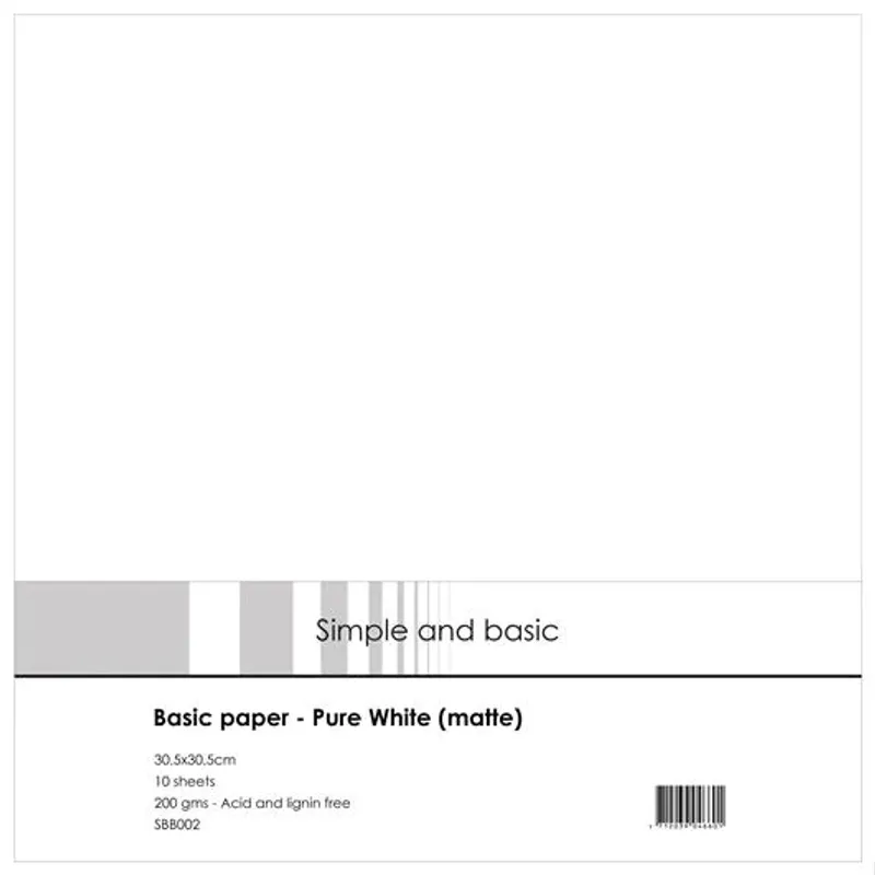 Simple and basic - Basic Paper - 12x12 - 200g - Pure White (matte)