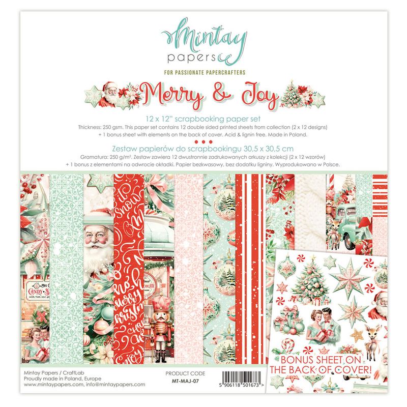 Mintay - MAJ - 12x12 - Paper Set - Merry & Joy