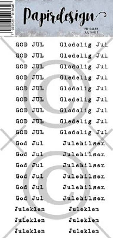 Papirdesign - Klistremerker - 01164 -  Jul, hvit 1