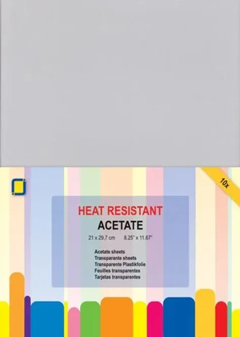 Hovedbilde JEJE Produkt - Acetate Sheets  - A4 - Heat resistant & Transparent - 10 pk - 100micron
