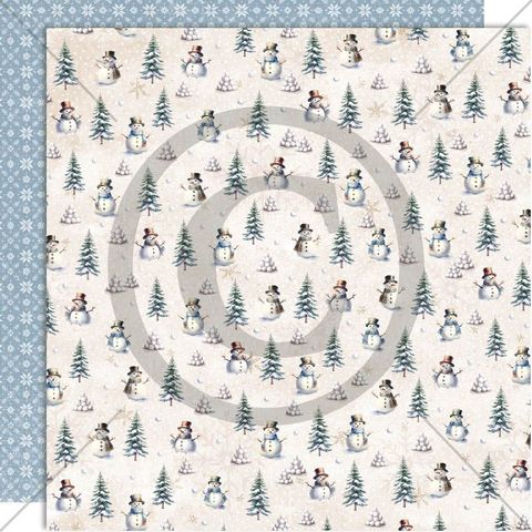 Hovedbilde Papirdesign - 12x12 - PD 1571 - Vinterglede - Snømann