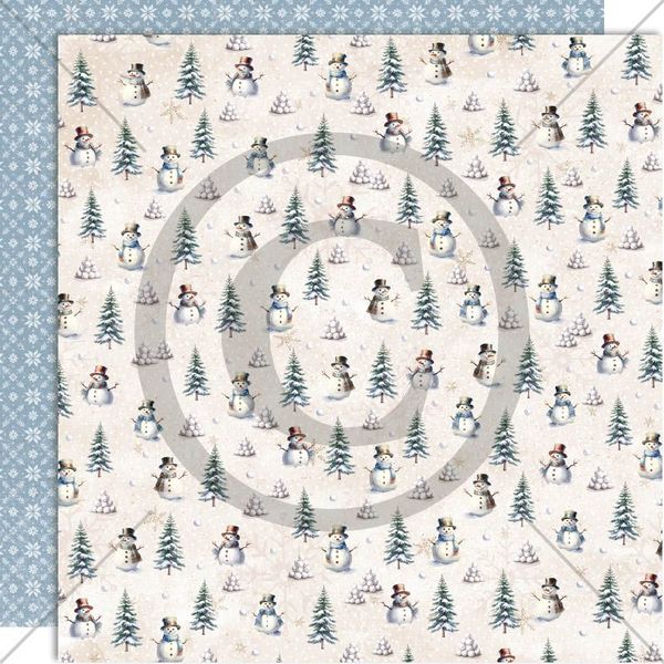 Papirdesign - 12x12 - PD 1571 - Vinterglede - Snømann