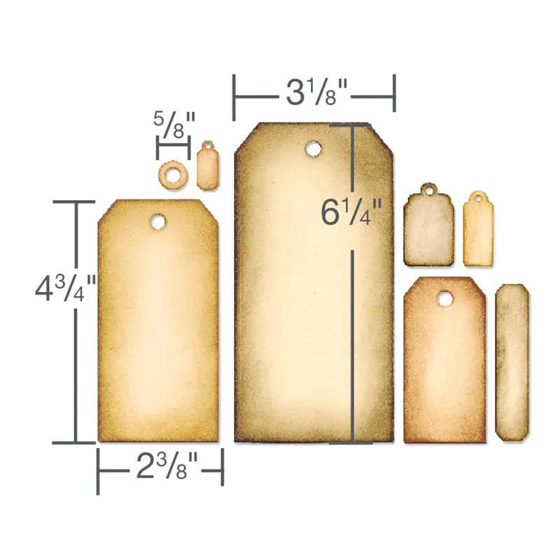 Sizzix - Framelits - 658784 - Tag Collection - By Tim Holtz