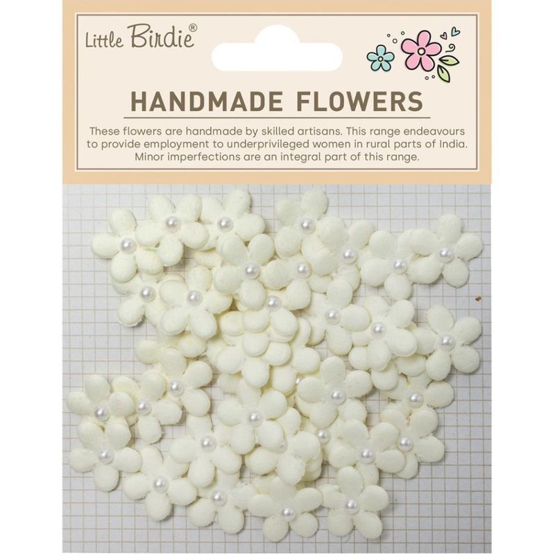 Little Birdie - Handmade Flowers - Janice - Ivory Pearl - 40 stk