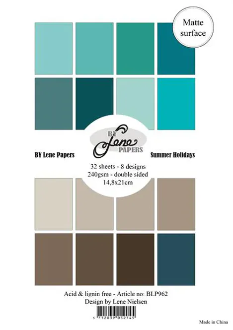 Hovedbilde By Lene - BLP962 - Paper Pad A5 - Solid Colours - Summer Holiday